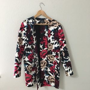 NWoT Adrianne Papell Floral Side-Zip Trench Coat